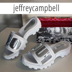 Jeffrey Campbell Aldama Fuck Off Slide Sandals